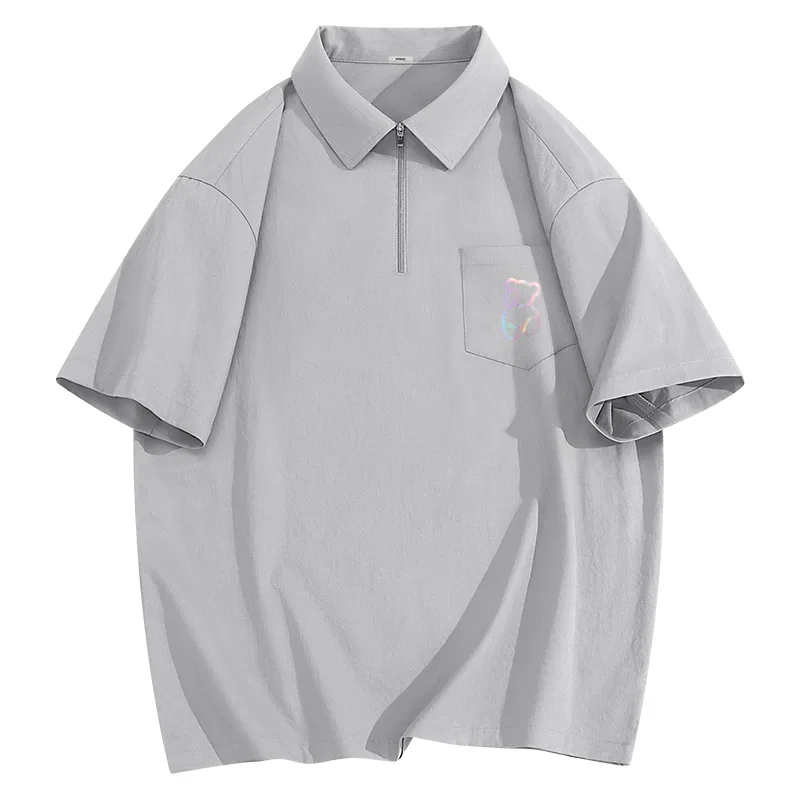 Детская рубашка с принтом B Dazzling Color Bear Chest Logo MINISO, Gray