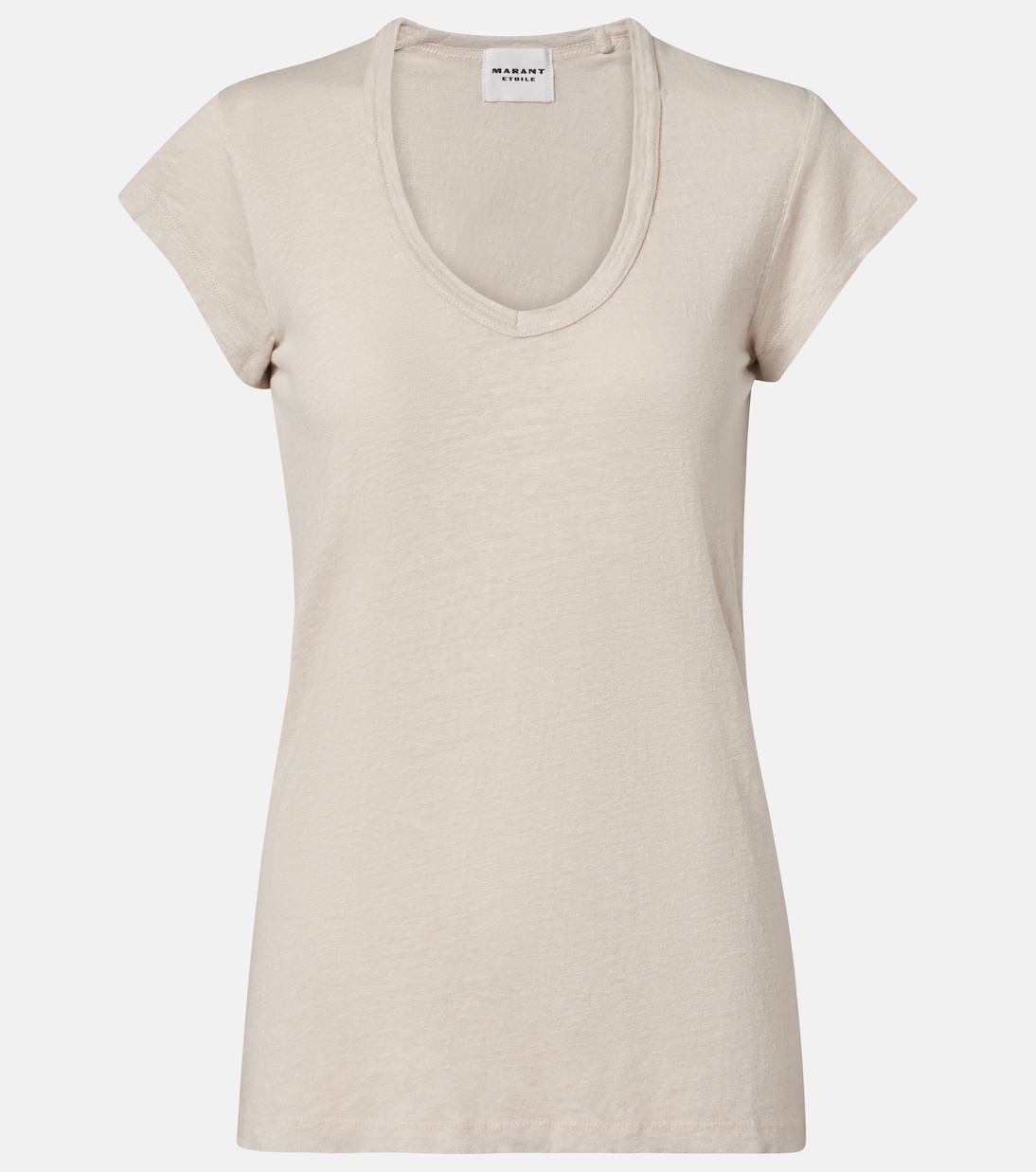 

Льняная футболка Marant Etoile, экрю