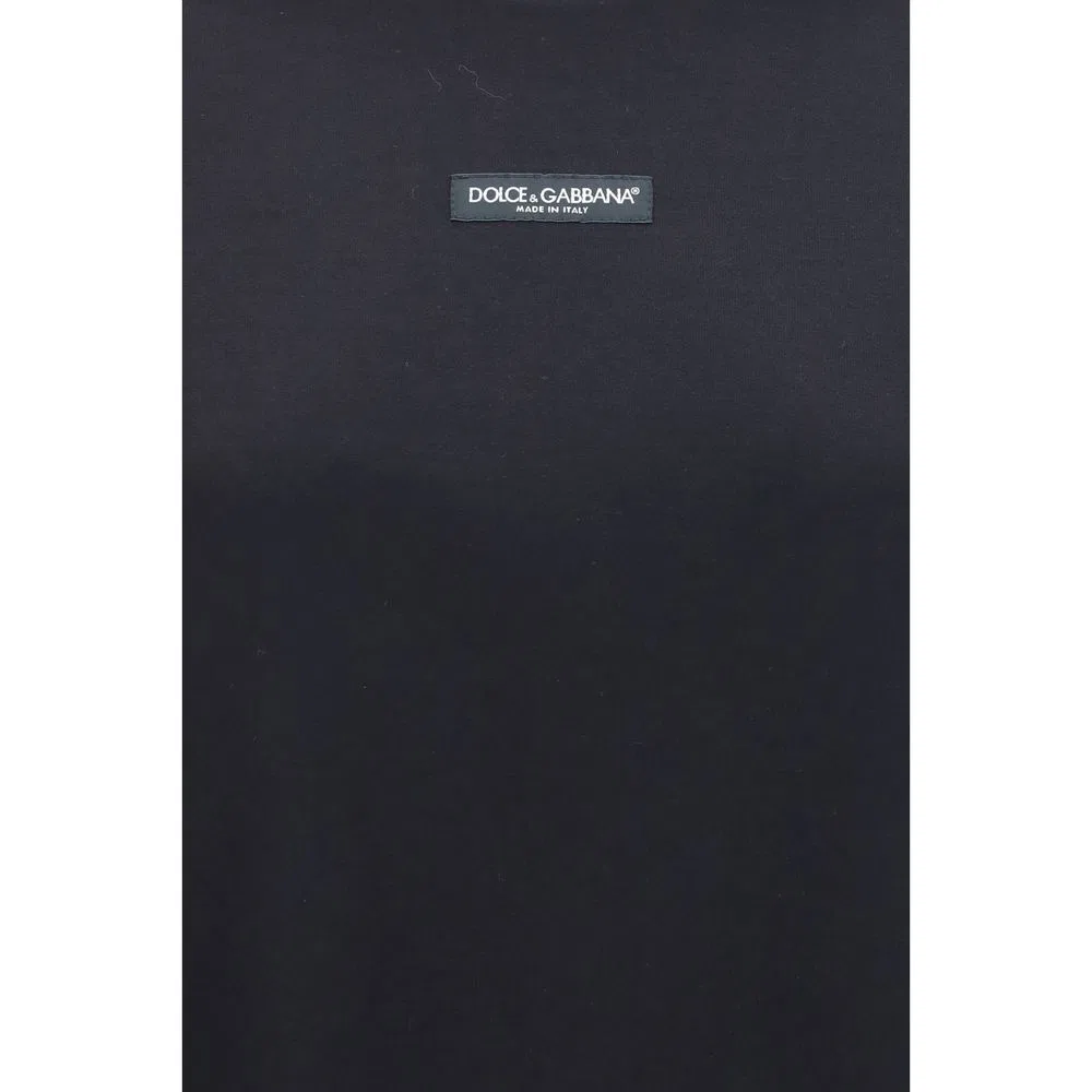 Женская футболка с патчем с логотипом Black Cotton T-Shirt Dolce & Gabbana, Black — фото 3
