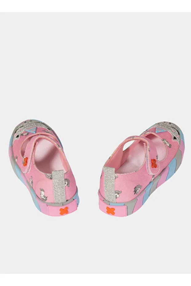 Детские балетки для девочек с принтом Unicorn Canvas 3d Girl Ballerina Sneakers Casabony, Pink — фото 4