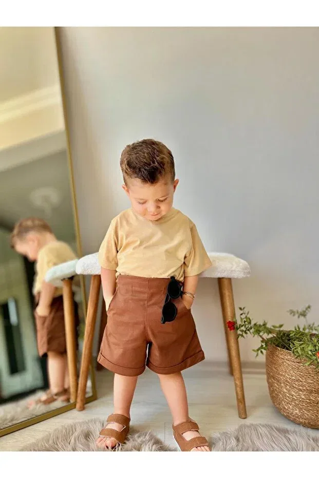 Детская хлопковое футболка Favorimkids, Mustard — фото 3