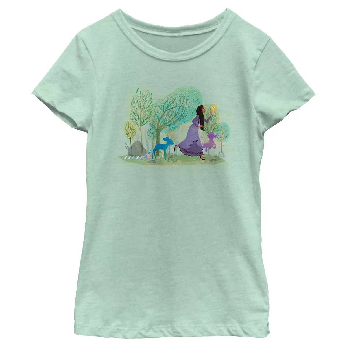Детская футболка с принтом Wish Asha Nature Scene Disney, Mint
