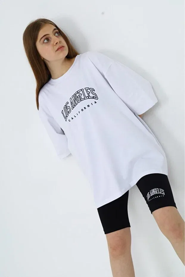 Детский комплект лонгслива и леггинсов для девочек Asortik Kids, White — фото 4