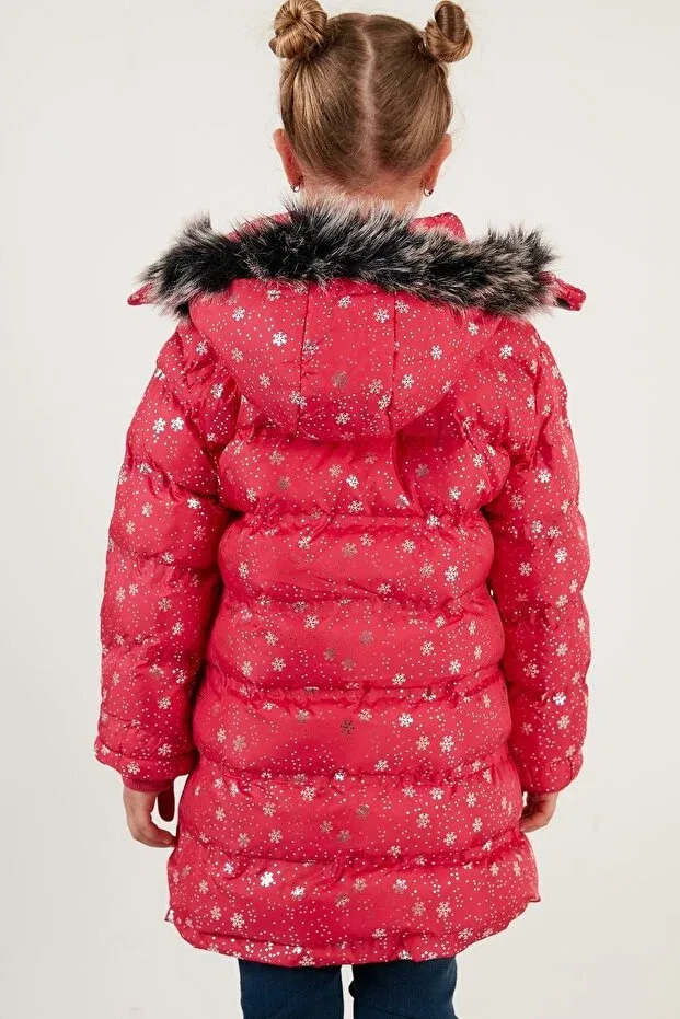 Детское пальто для девочек с принтом Lifeformoda, Red — фото 4