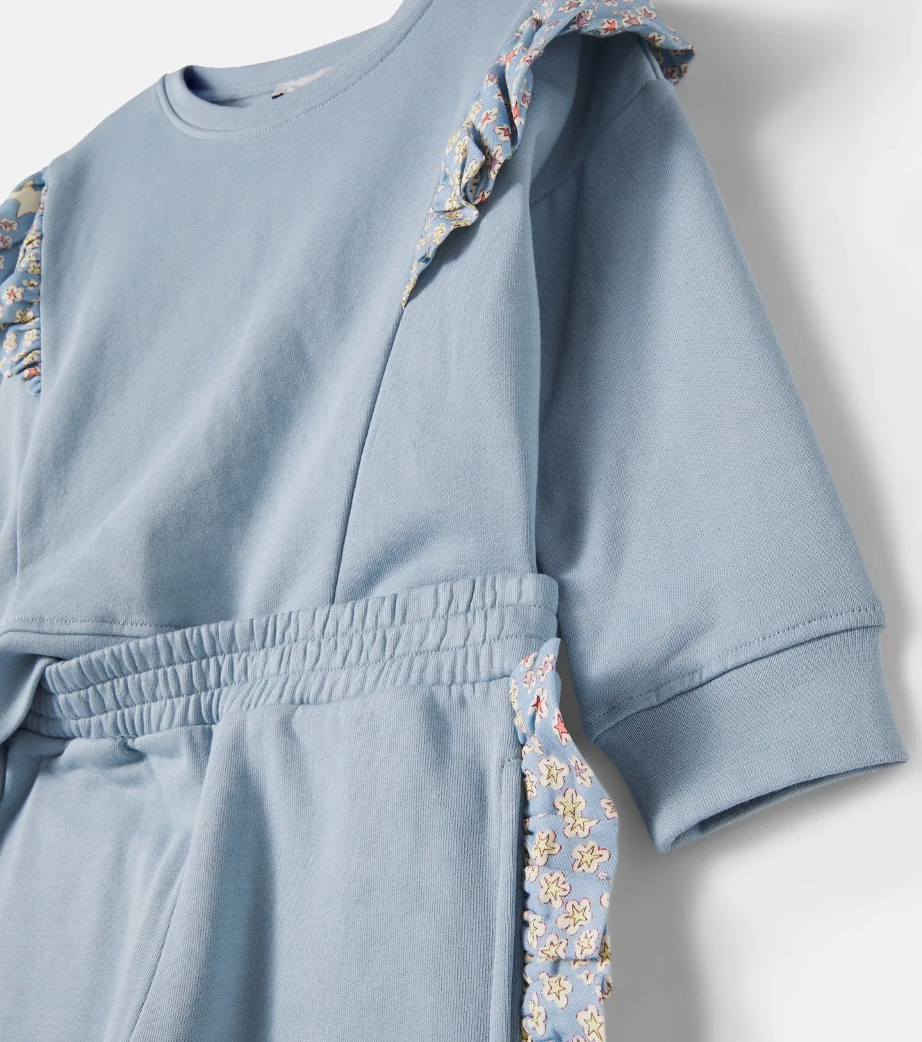 Комплект из свитшота и спортивных брюк из джерси с оборками Stella Mccartney Kids, синий — фото 4