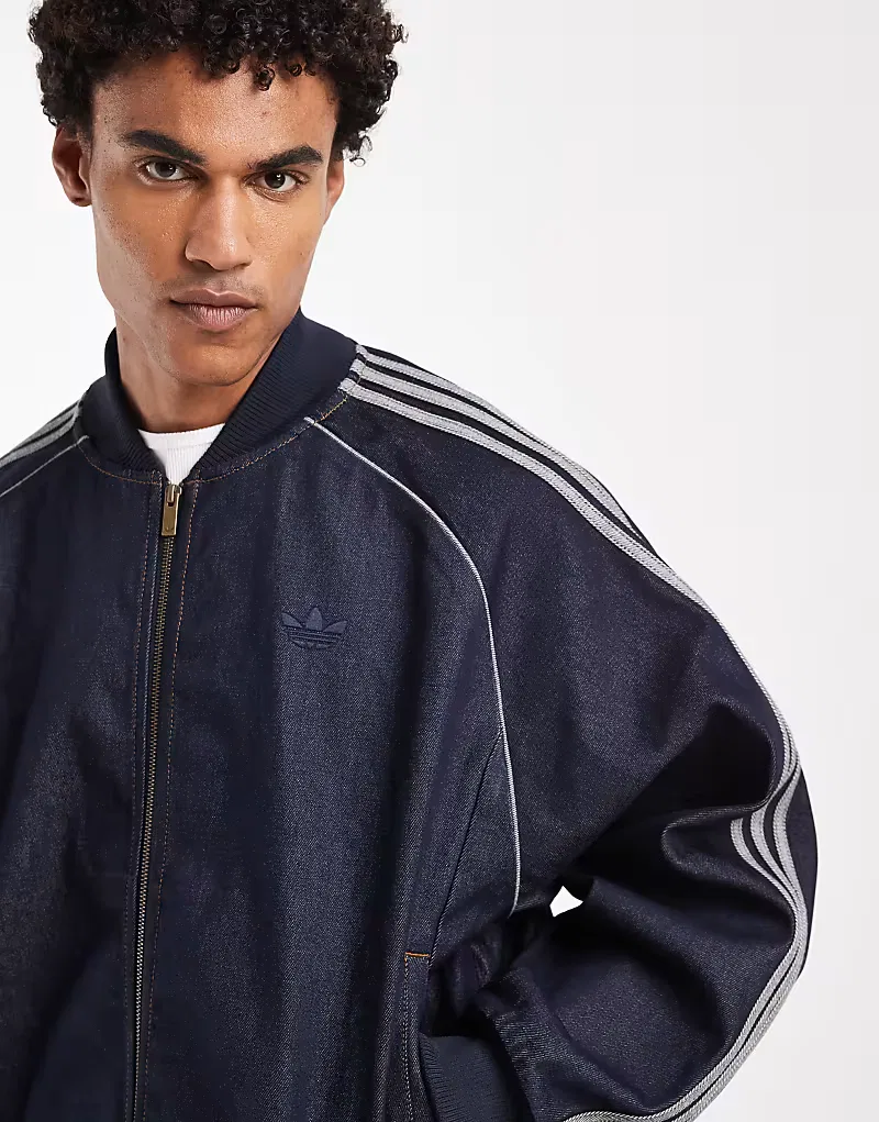 Куртка спортивная джинсовая Sst Adicolor Adidas Originals, индиго деним — фото 3