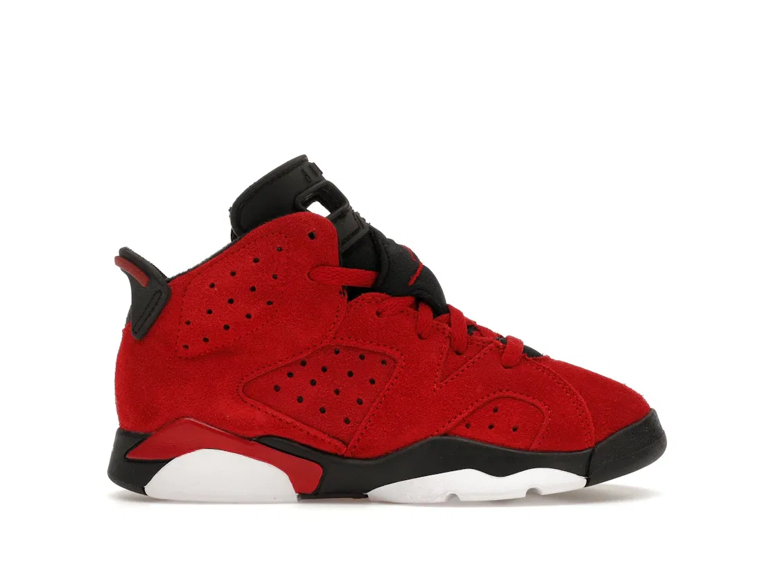 Детские кроссовки с верхом из замши Jordan 6 Retro Jordan, Varsity Red/Black