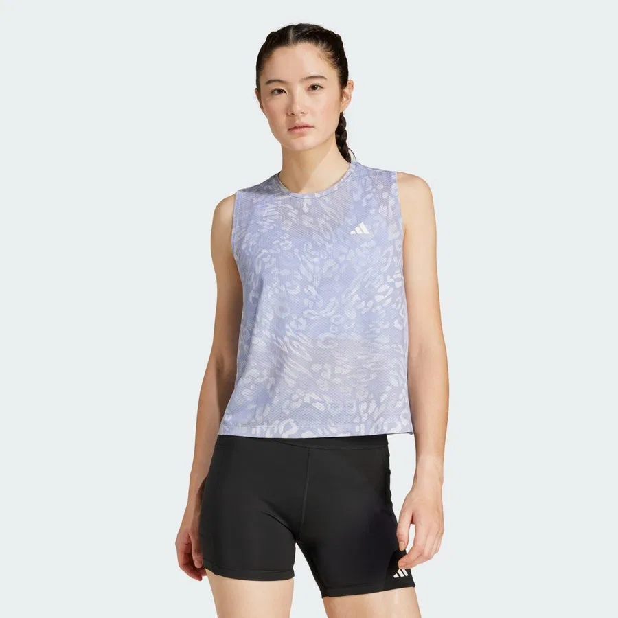 Топ для бега Own the Run CLIMACOOL 3-Stripes adidas, Серый
