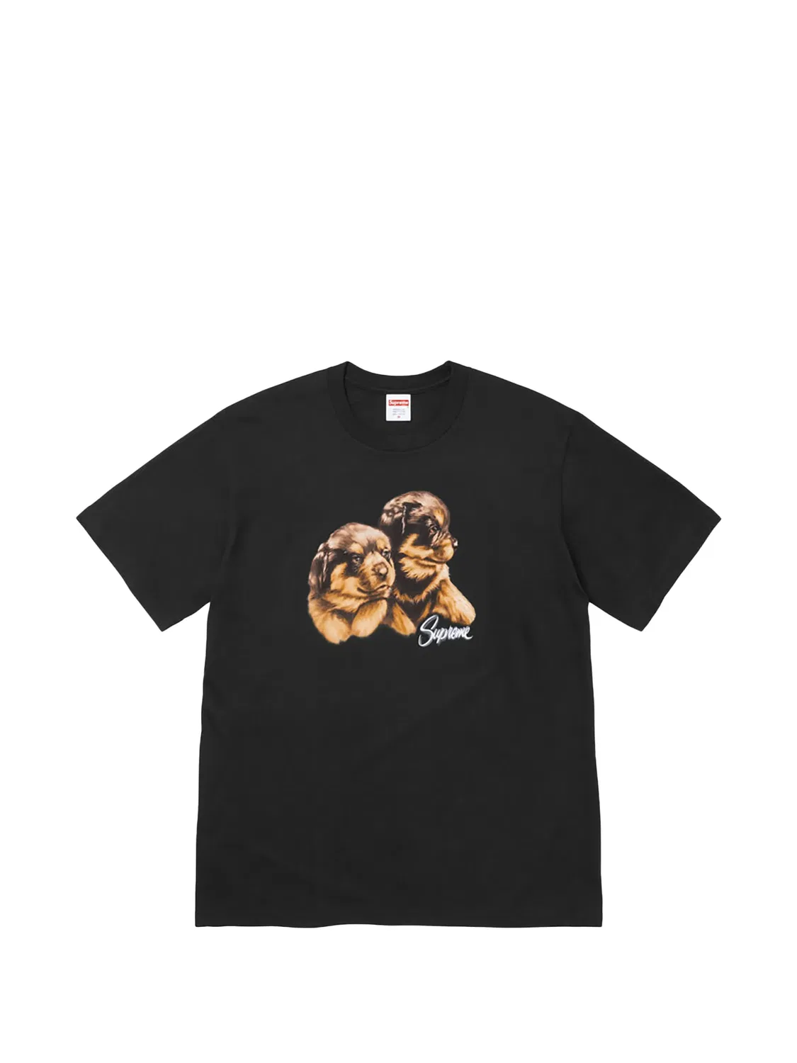 Футболка с принтом Puppies черного цвета Supreme, черный