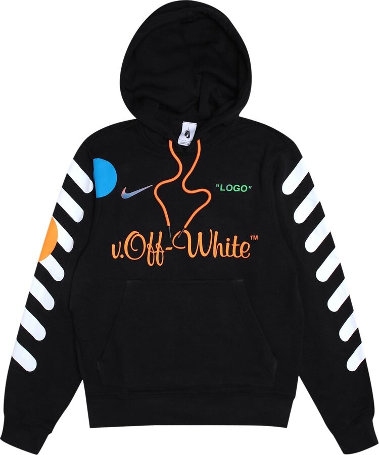 Худи Nikelab x Off-White Mercurial NRG X Hoodie 'Black/Total Orange', черный — фото 2