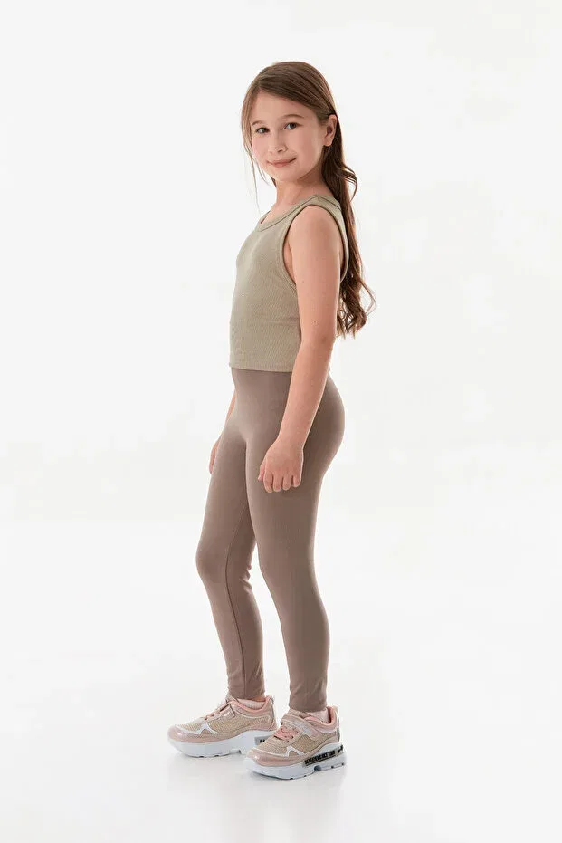 Детские леггинсы для девочек хлопковые Fulla Moda, Brown — фото 4