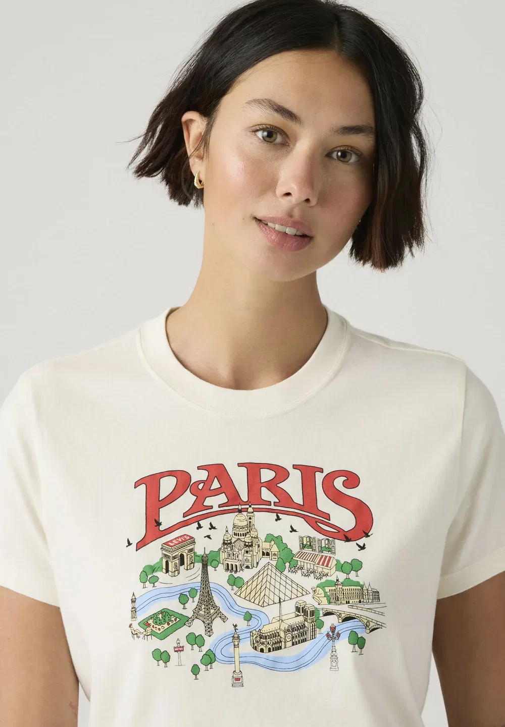Gr favorite tee 2.0 (название уточняется) paris egr - print t-shirt Levi'S, Paris Egret - Whites — фото 3