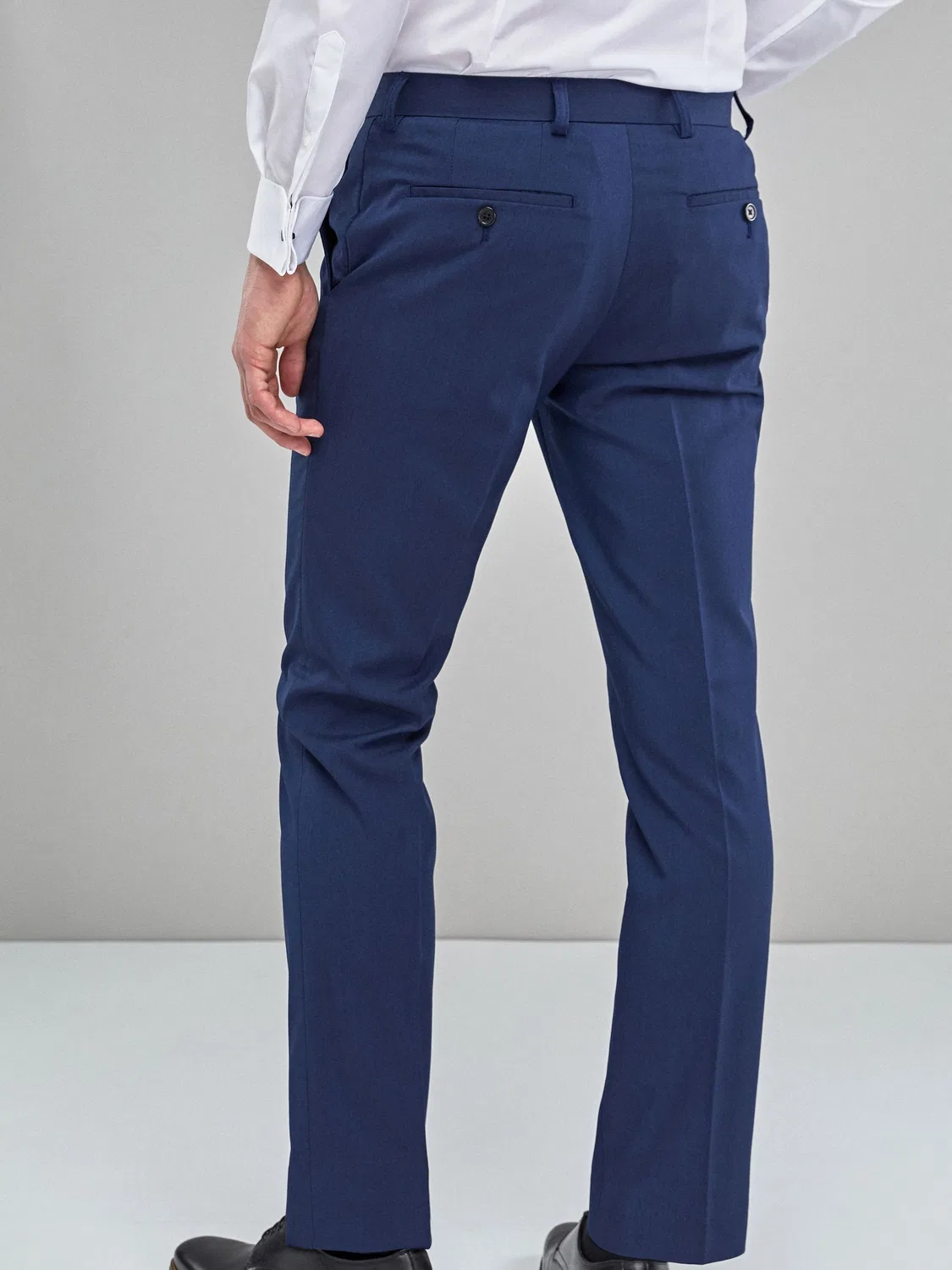 Брюки классические, Slim Fit, Blue Slim Fit Stretch Smart Next, синие — фото 2