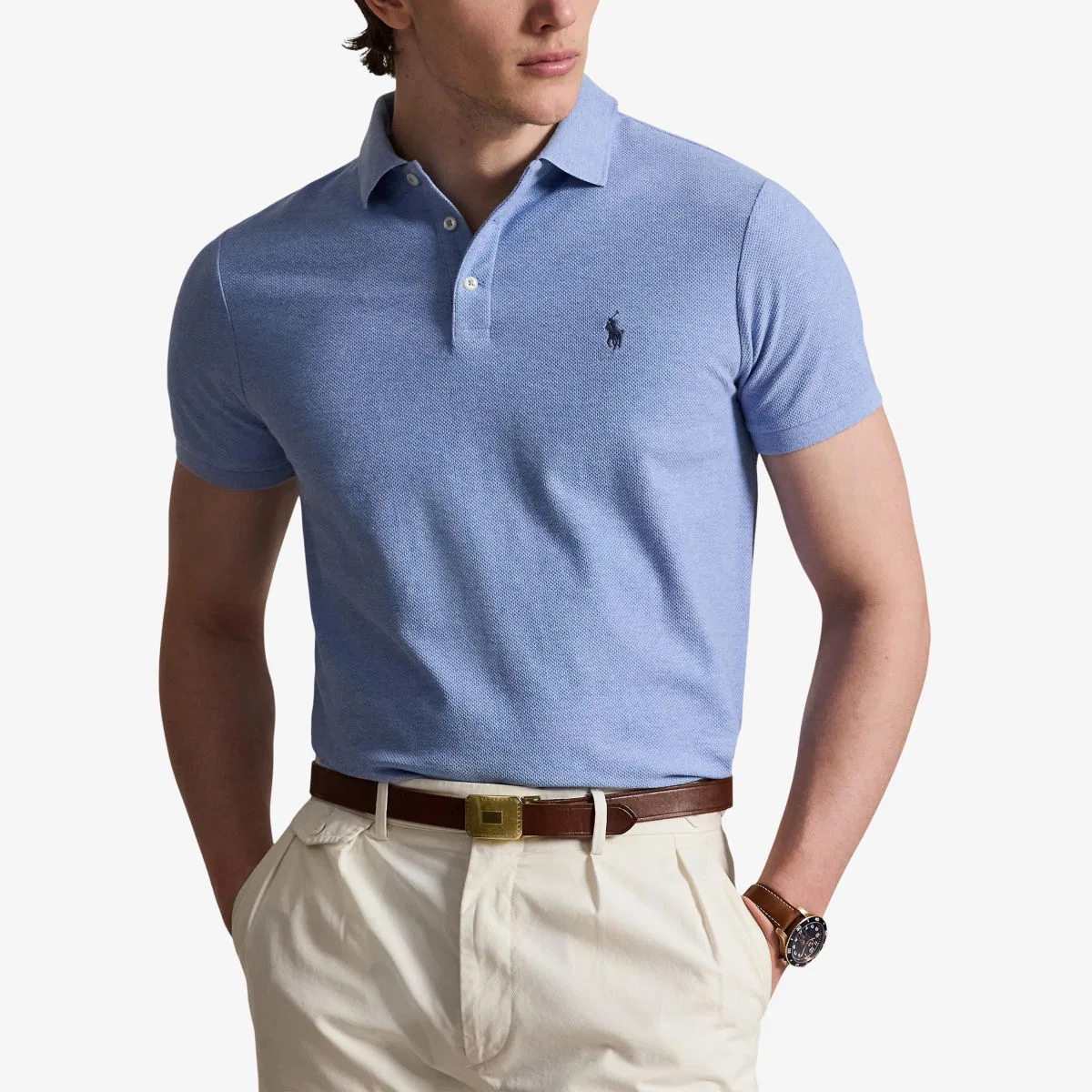 Хлопковая рубашка-поло с вышитым логотипом Polo Ralph Lauren — фото 3