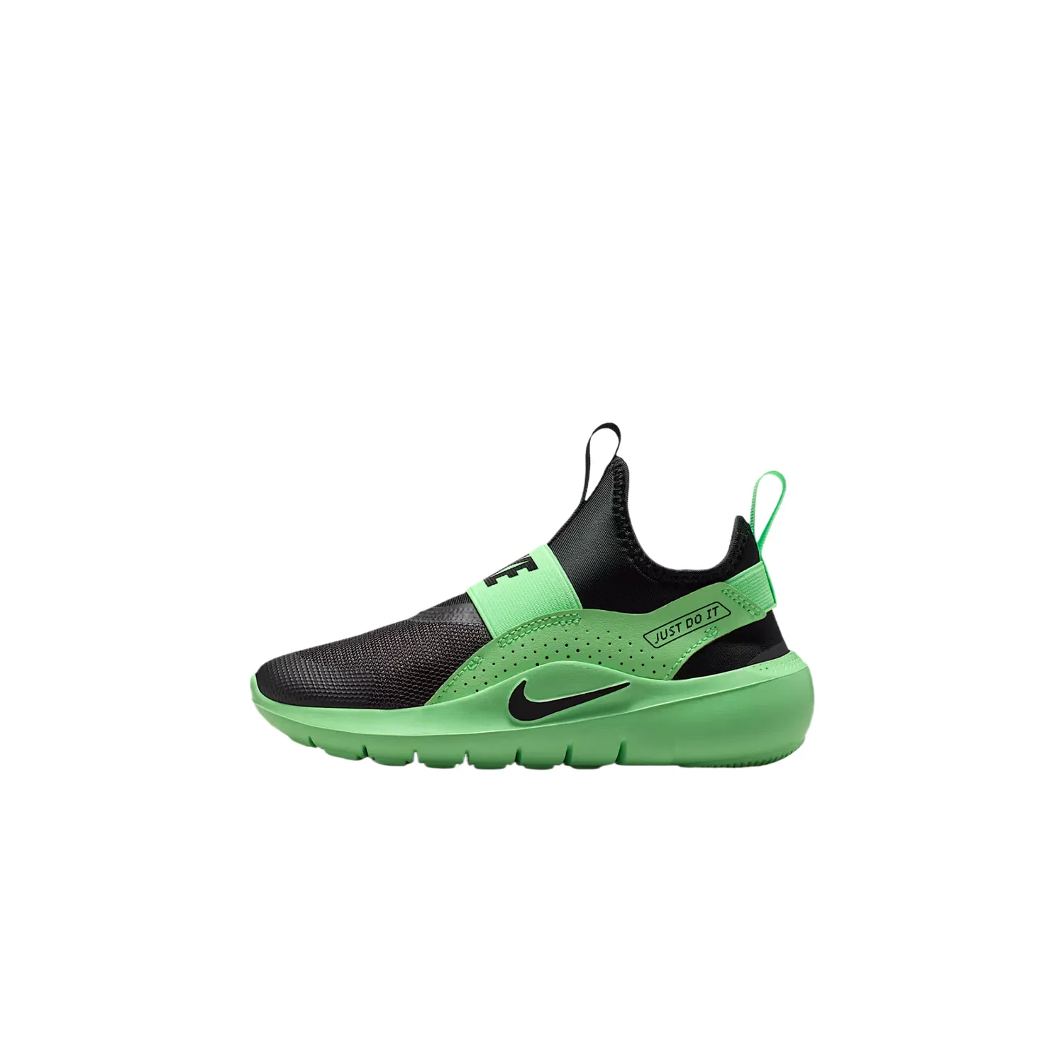 Детские тренировочные кроссовки Flex Runner 4 Nike, Black/Iridescent Green/Black