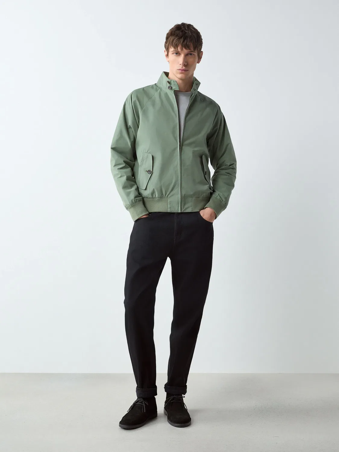 Next Зеленая водостойкая куртка Harrington Sage Green — фото 3
