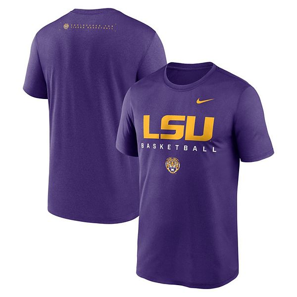 

Мужская фиолетовая футболка lsu tigers 2025 courtside basketball legend dri-fit Nike