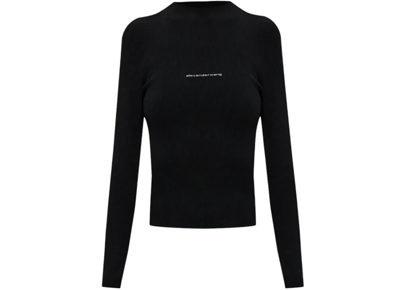 Женский топ с длинным рукавом Jacquard Logo Alexander Wang, Black