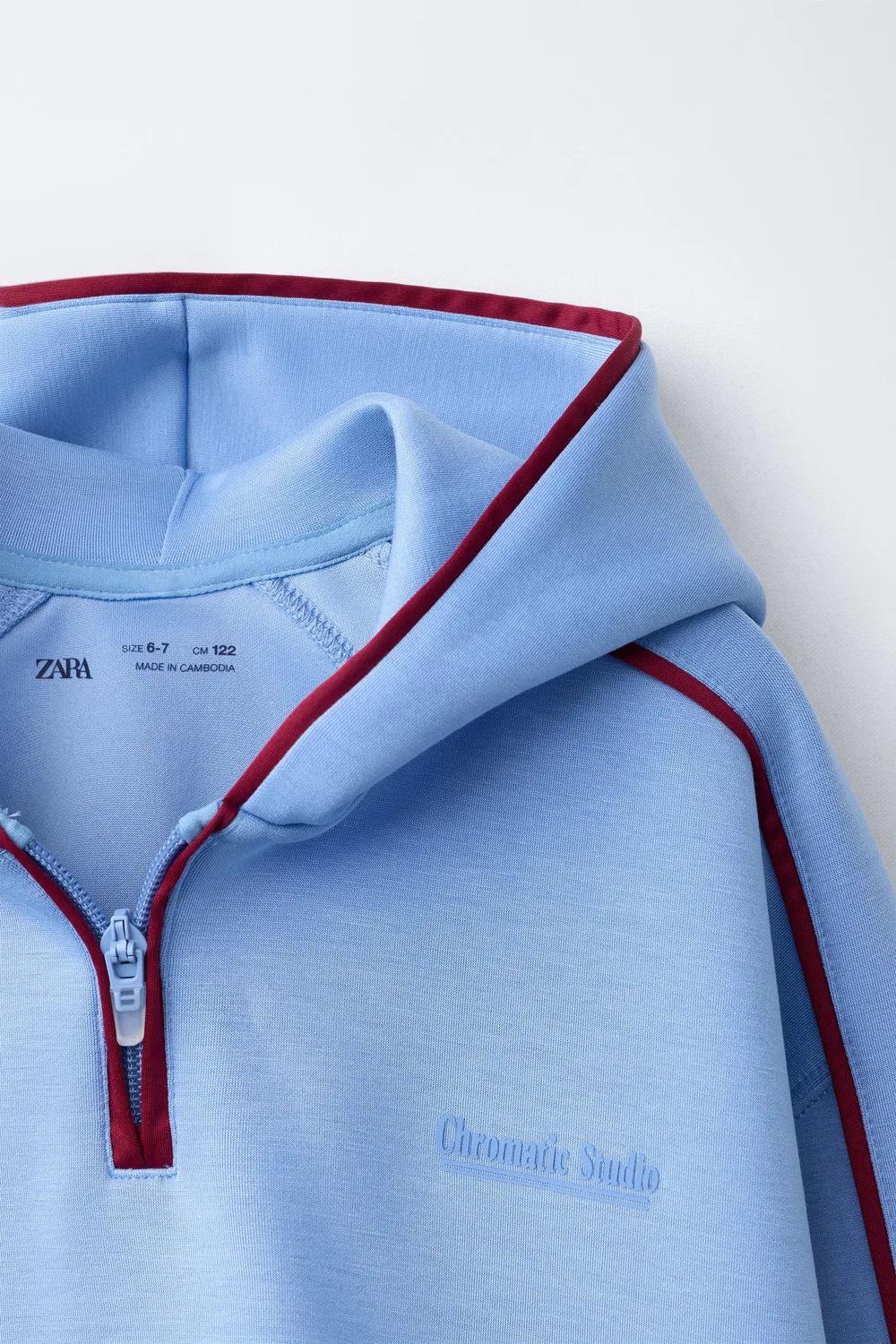 Худи с контрастным рисунком ZARA, Light Blue — фото 3