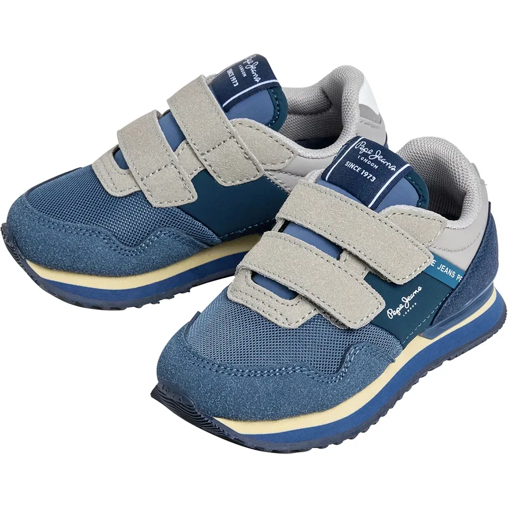 Детские кроссовки для мальчиков с липучками Pepe jeans London Essence, Blue — фото 3