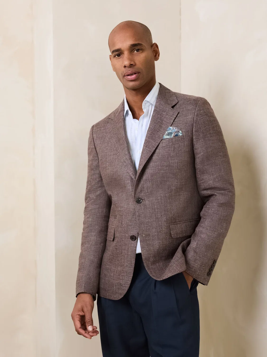 Деловой пиджак Next Slim fit N. Premium в коричневом цвете — фото 2