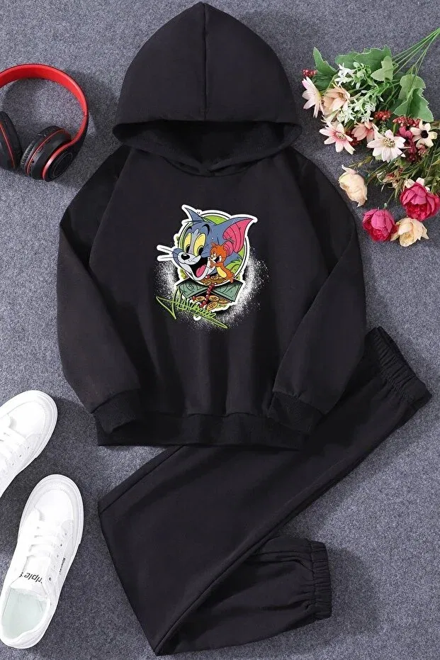 Детский спортивный костюм с принтом Tom & Jerry Ss Sinser, Black