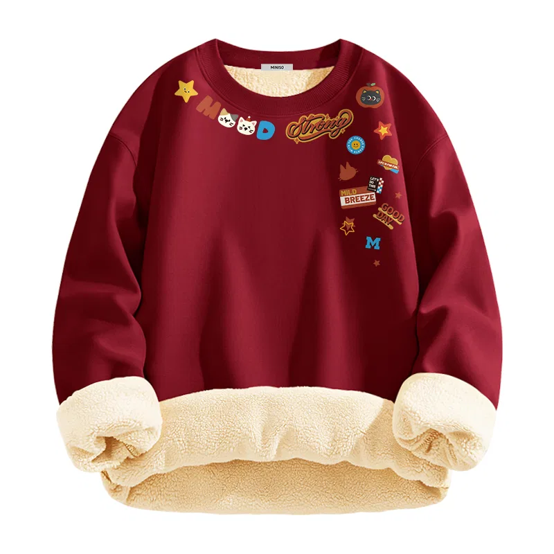 Детский свитшот с принтом Big American Amusement Park MINISO, Light Beige — фото 3