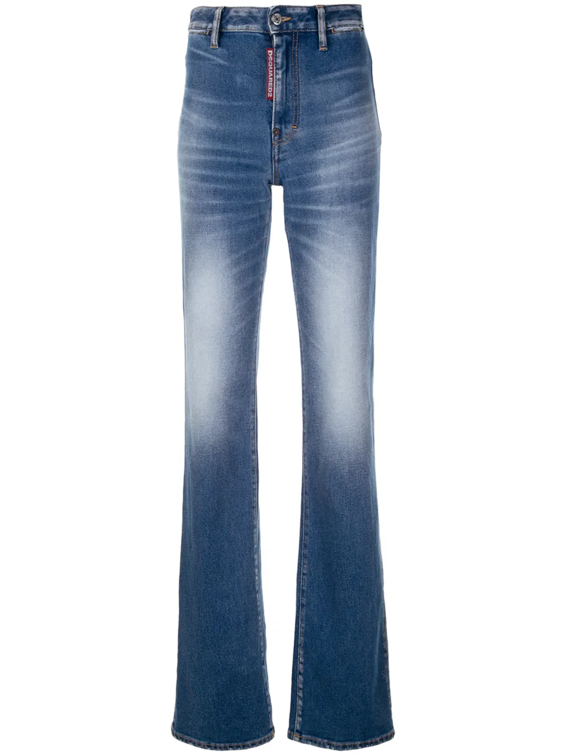 Расклешенные джинсы с эффектом потертости Dsquared2, синий