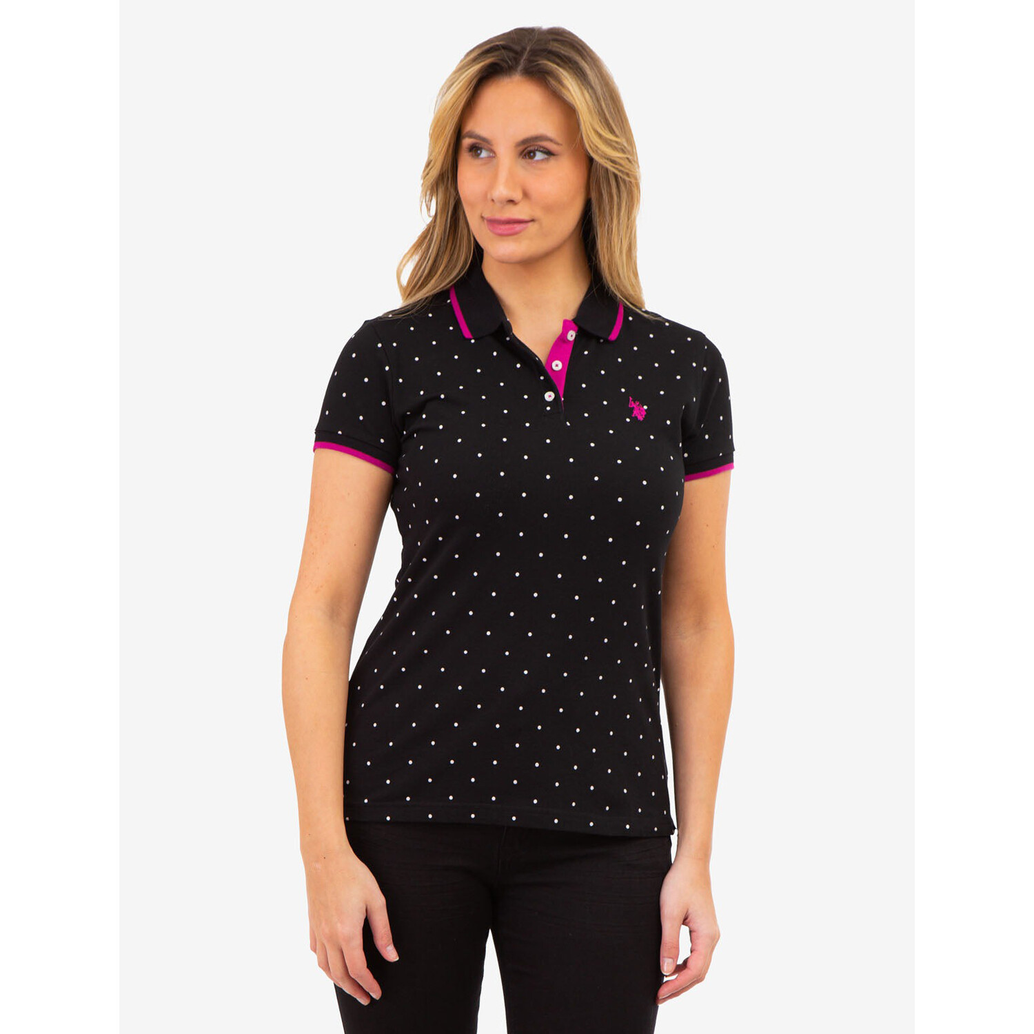 

Футболка-поло U.S. Polo Assn. Dot Print Pique, черный