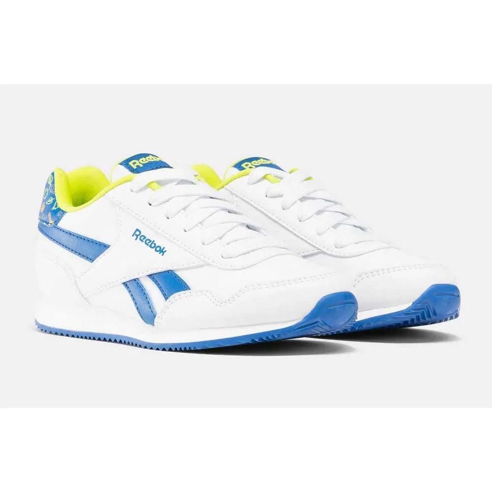 Детские кроссовки для мальчиков с закрытым носком Reebok Royal Classic Jogger 3 Shoes, White Vectorblue Acidyellow — фото 2