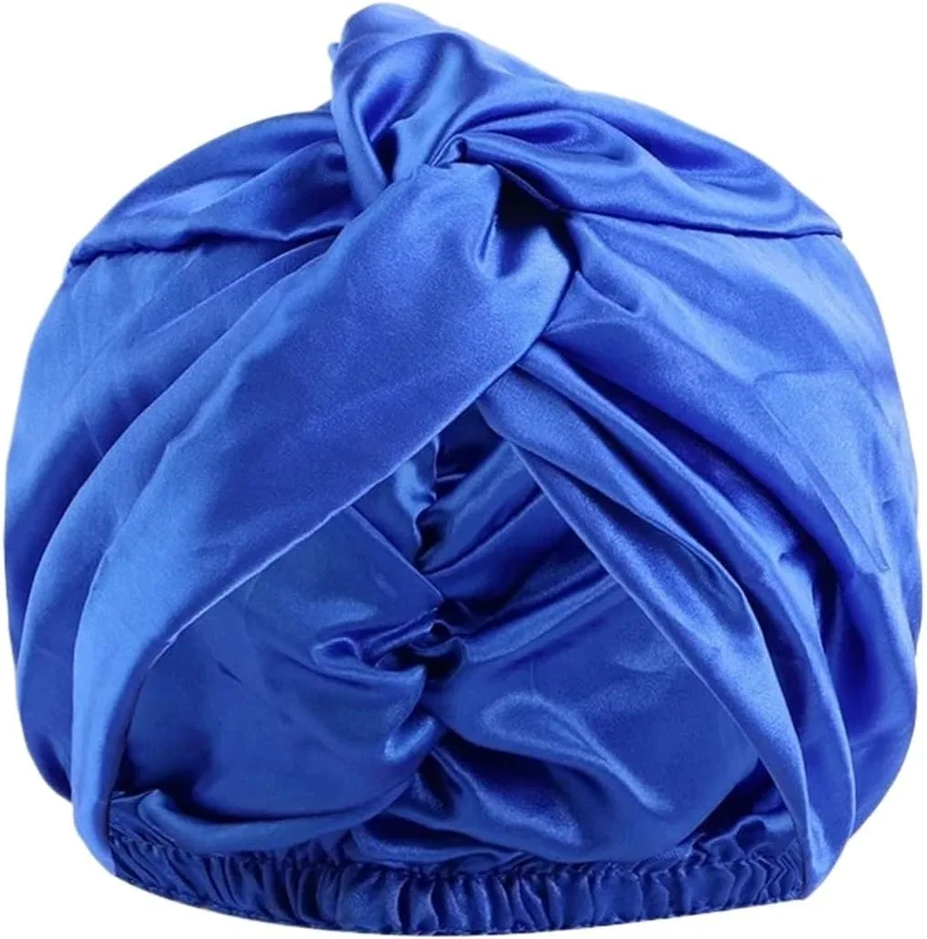 Шапочка для душа из искусственного шелка, Lady Cross Twist, LSNNMU, двойной слой, Blue