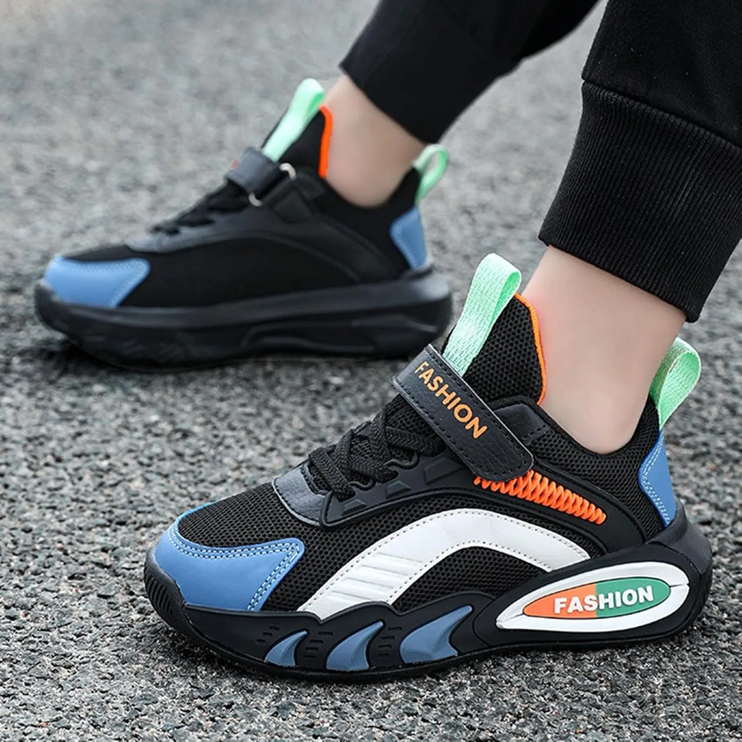 Детские кроссовки для мальчиков с дышащим верхом Boys Basketball Sneakers, Blue — фото 4