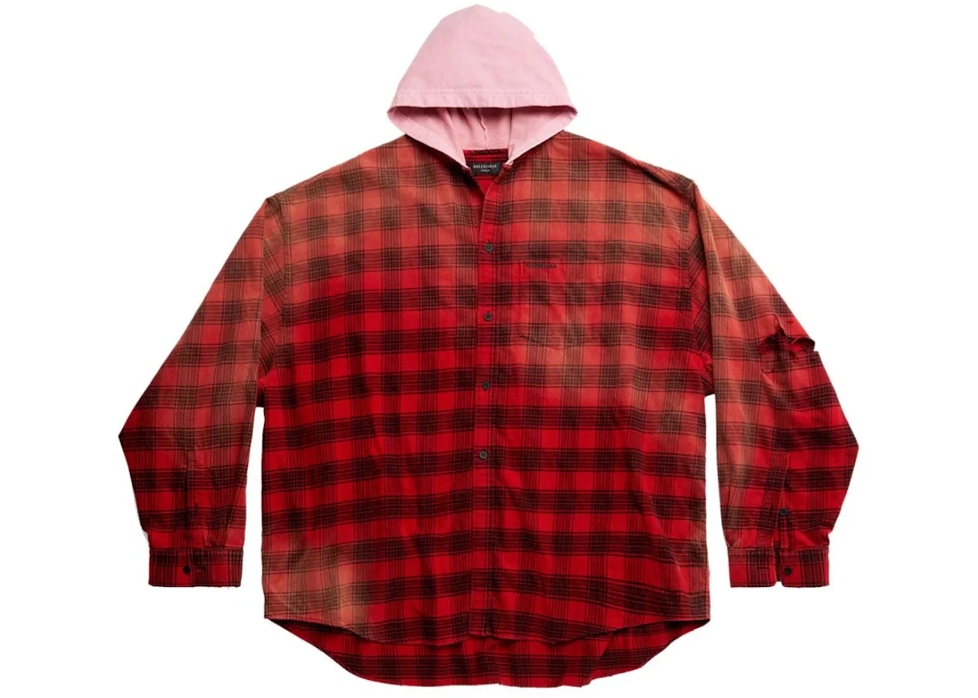 Мужская рубашка с капюшоном Balenciaga, Intense Red/Black