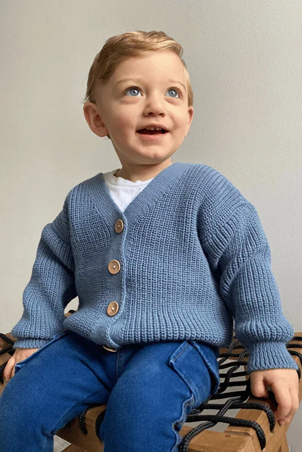 Детский кардиган оверсайз Babily, Indigo