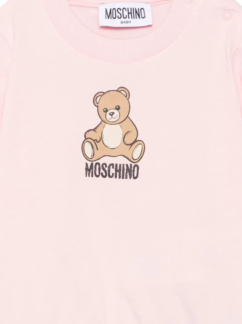 Свитшот с принтом «Тедди» Moschino Kids, розовый — фото 3