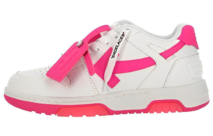 OFF-WHITE Out Of Office из телячьей кожи, белая фуксия (женские)