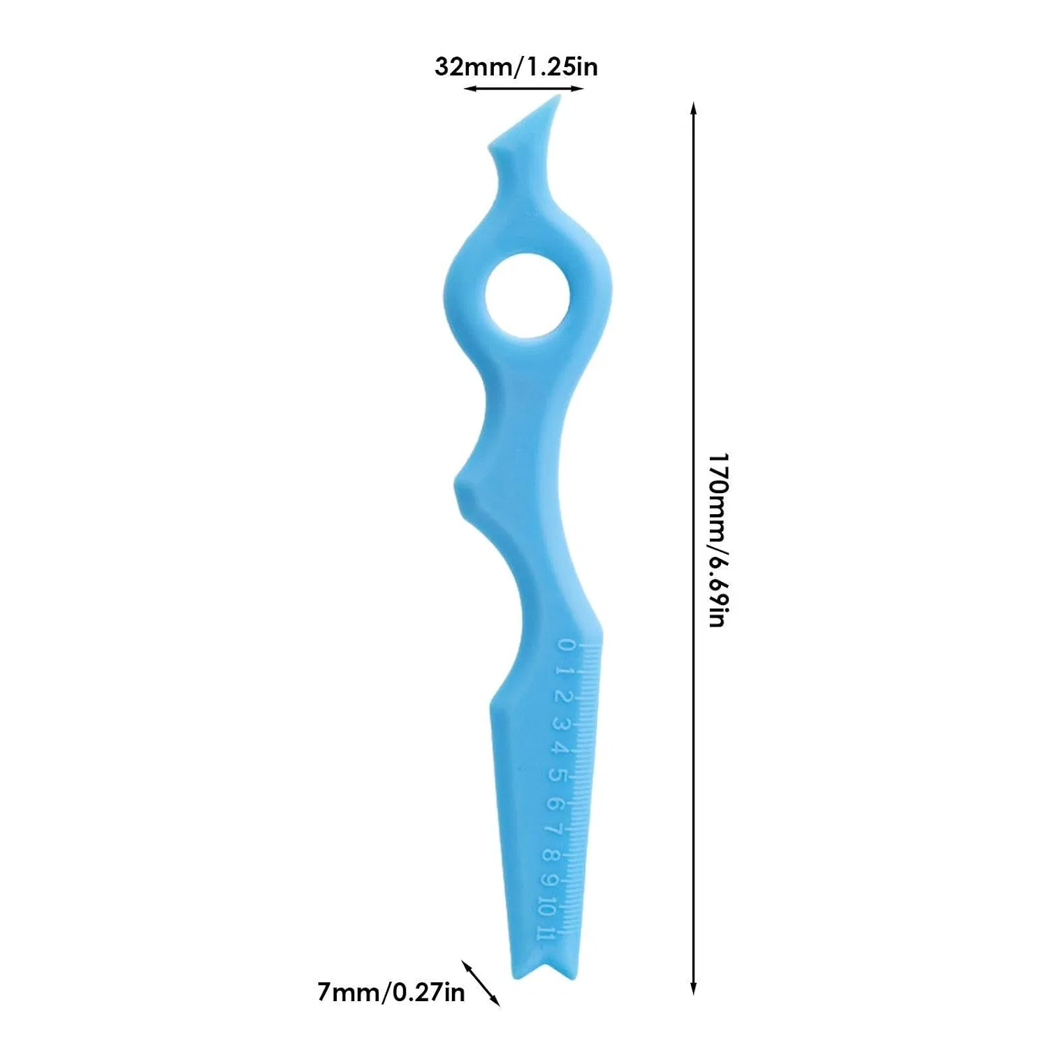 Трафарет для подводки, Silicone Eyeliner Tool, Maciun, 1 шт, 170x32x7 мм, Blue — фото 4