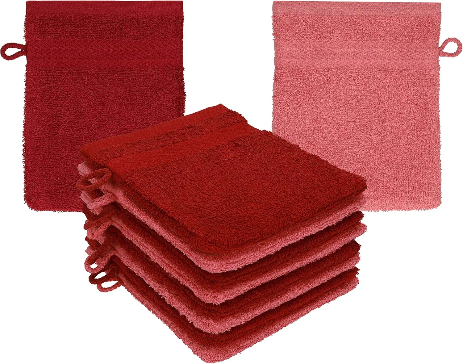 Мочалки для лица набор 10 шт Betz, 16x21 см, Ruby Red & Raspberry