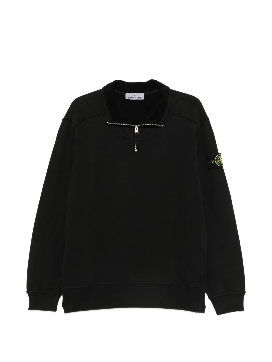 Stone Island Джемпер на молнии с патчем Compass черный