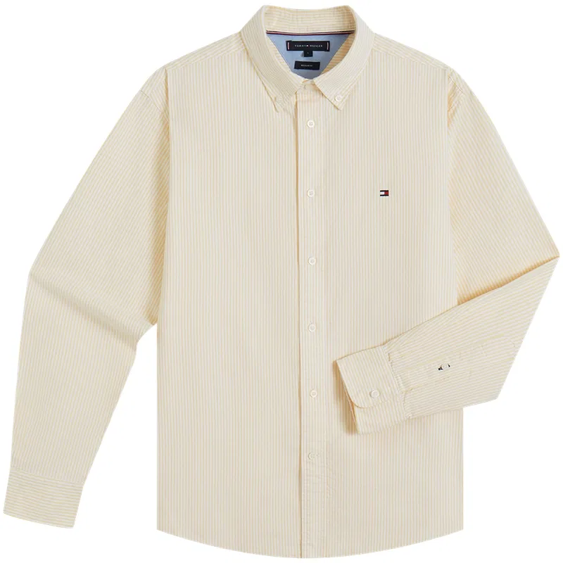Мужская рубашка с длинным рукавом Tommy Hilfiger, Yellow White Stripes