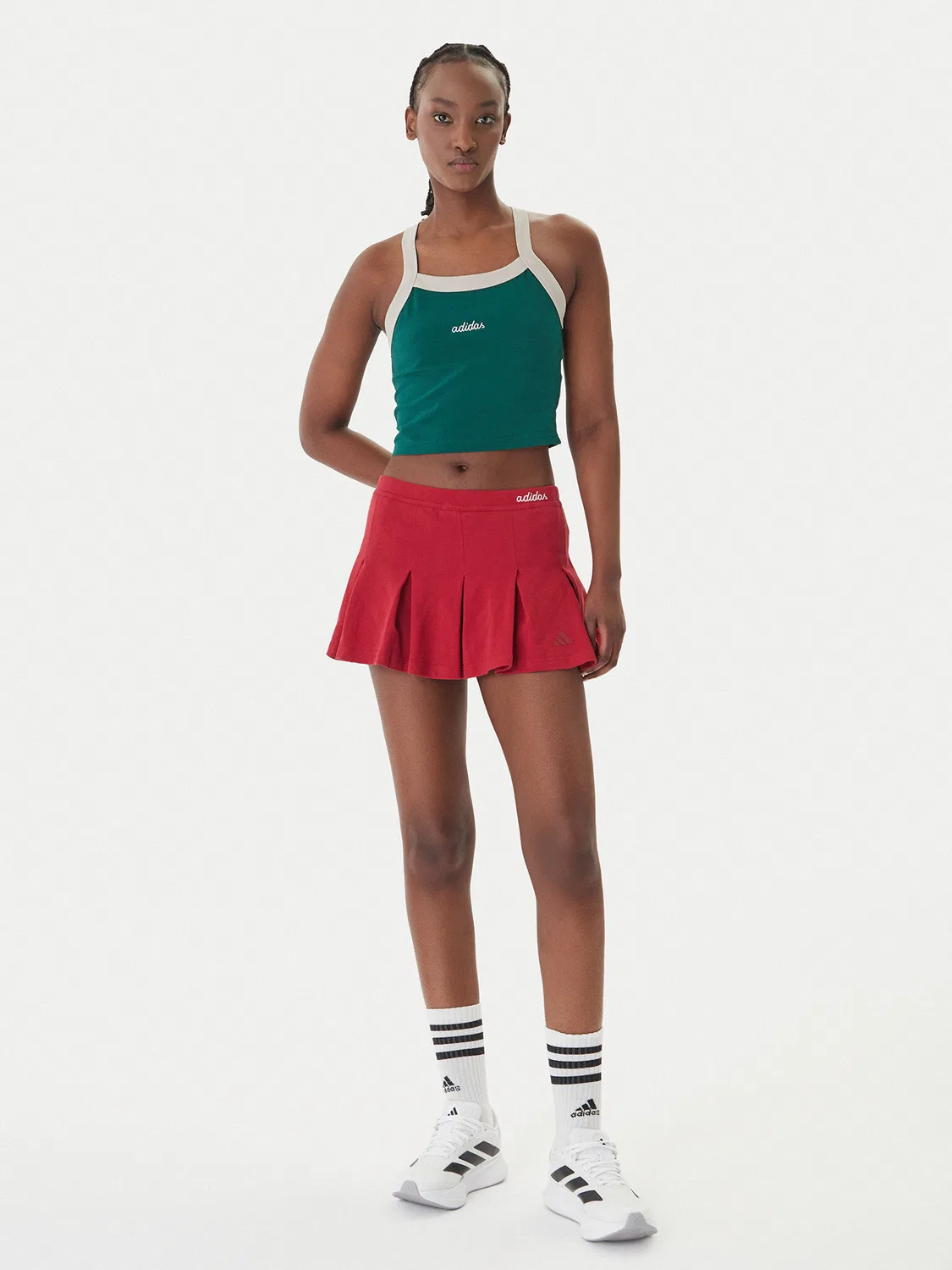 Женская плиссированная юбка свободного кроя Seasonal Essentials Colorpop Adidas, красный — фото 2
