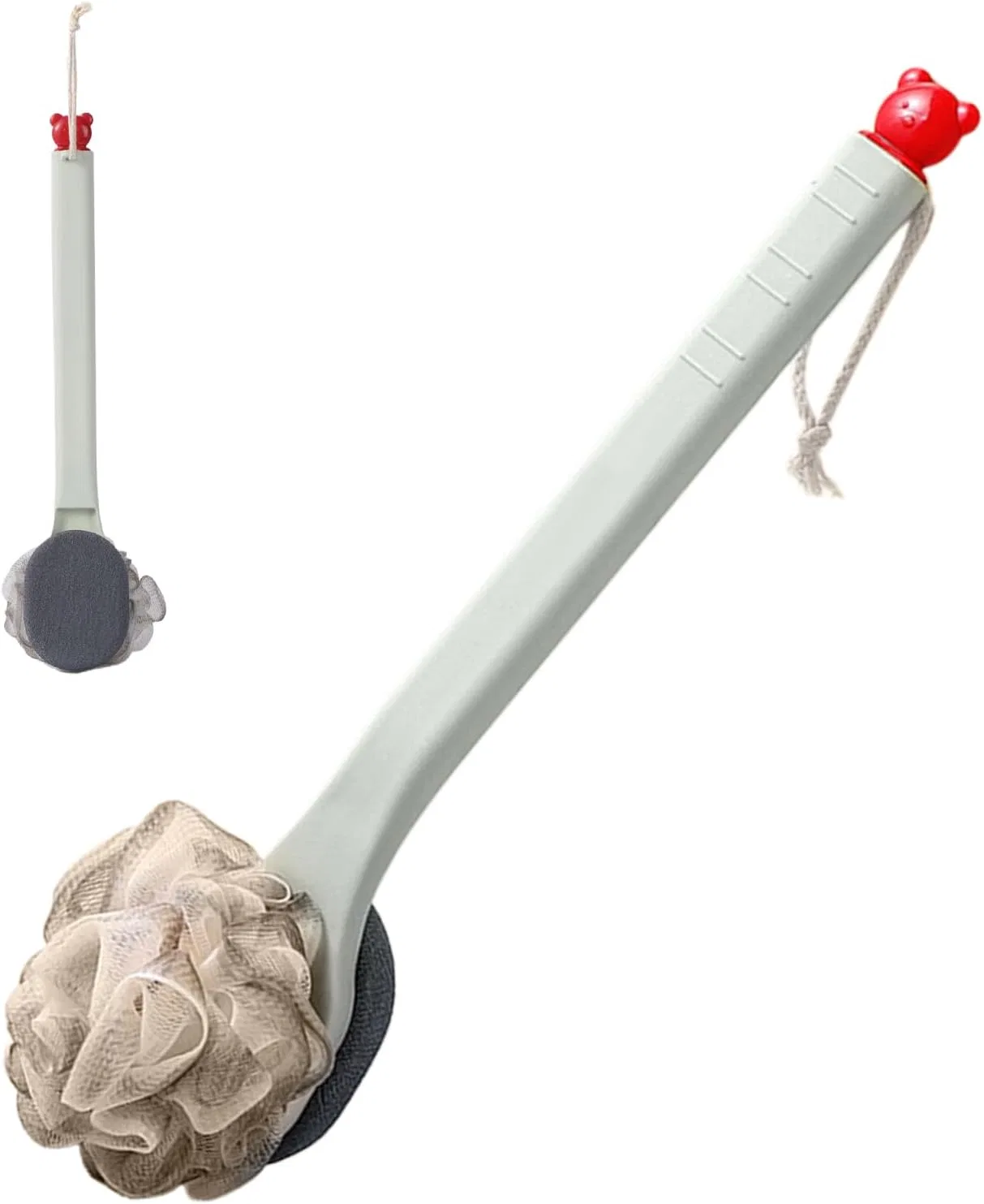 Щетка для душа двухсторонняя с длинной ручкой, Generic, 38x8 см, Lieber Grüner Sand