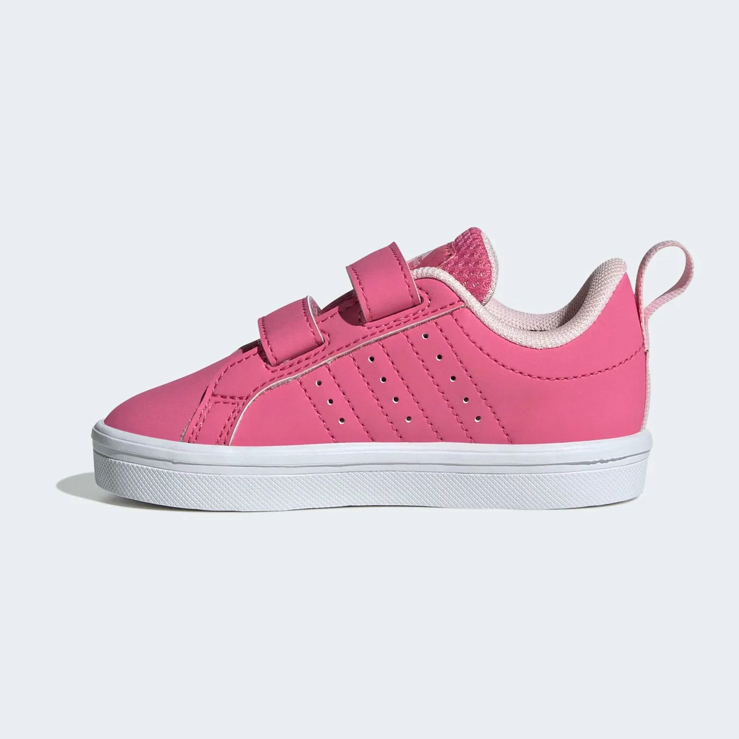 Детские кроссовки с липучками Adidas Sportswear, Pink/White — фото 3