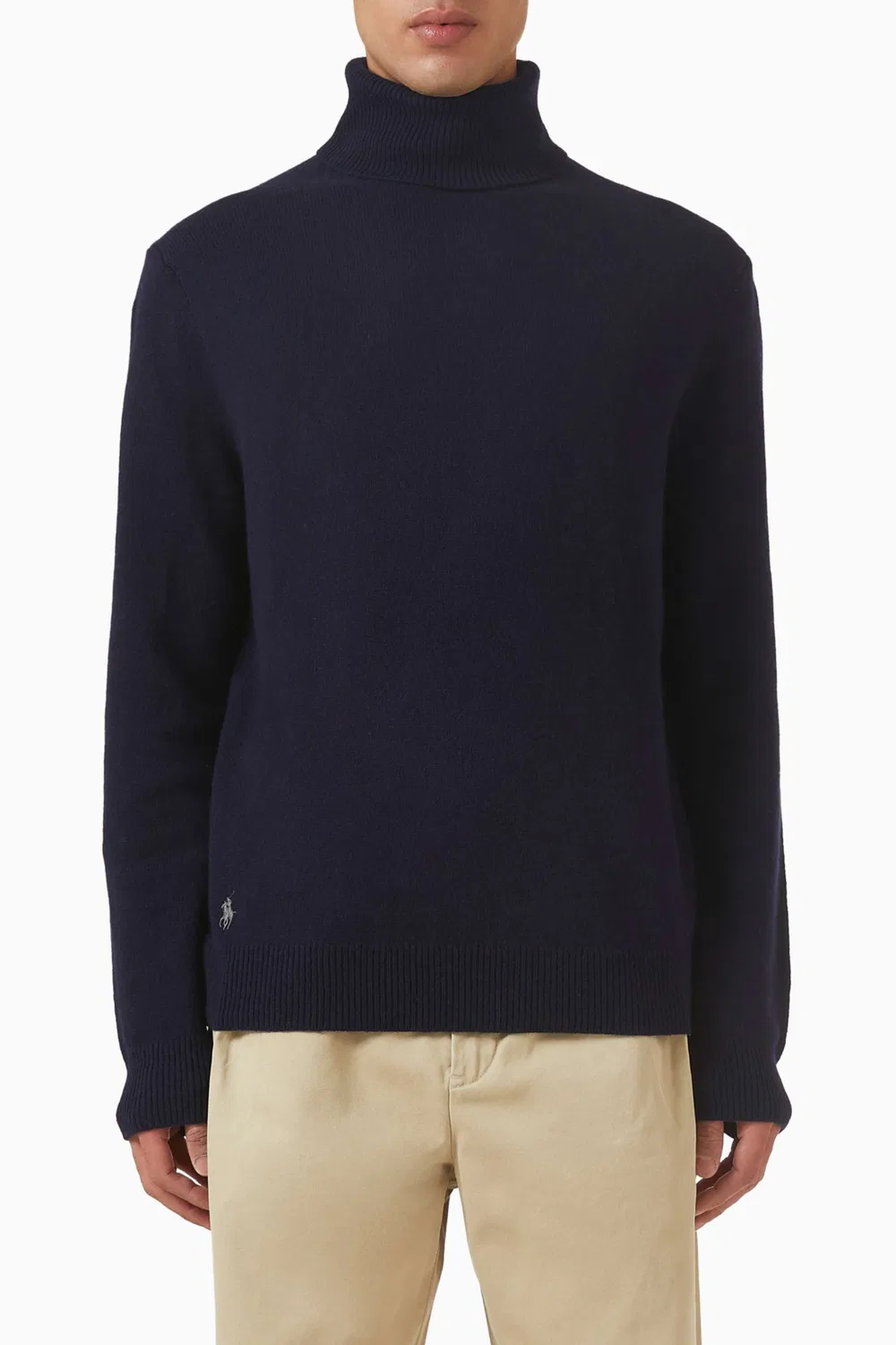 Свитер с высоким воротником из шерсти и хлопка Polo Ralph Lauren