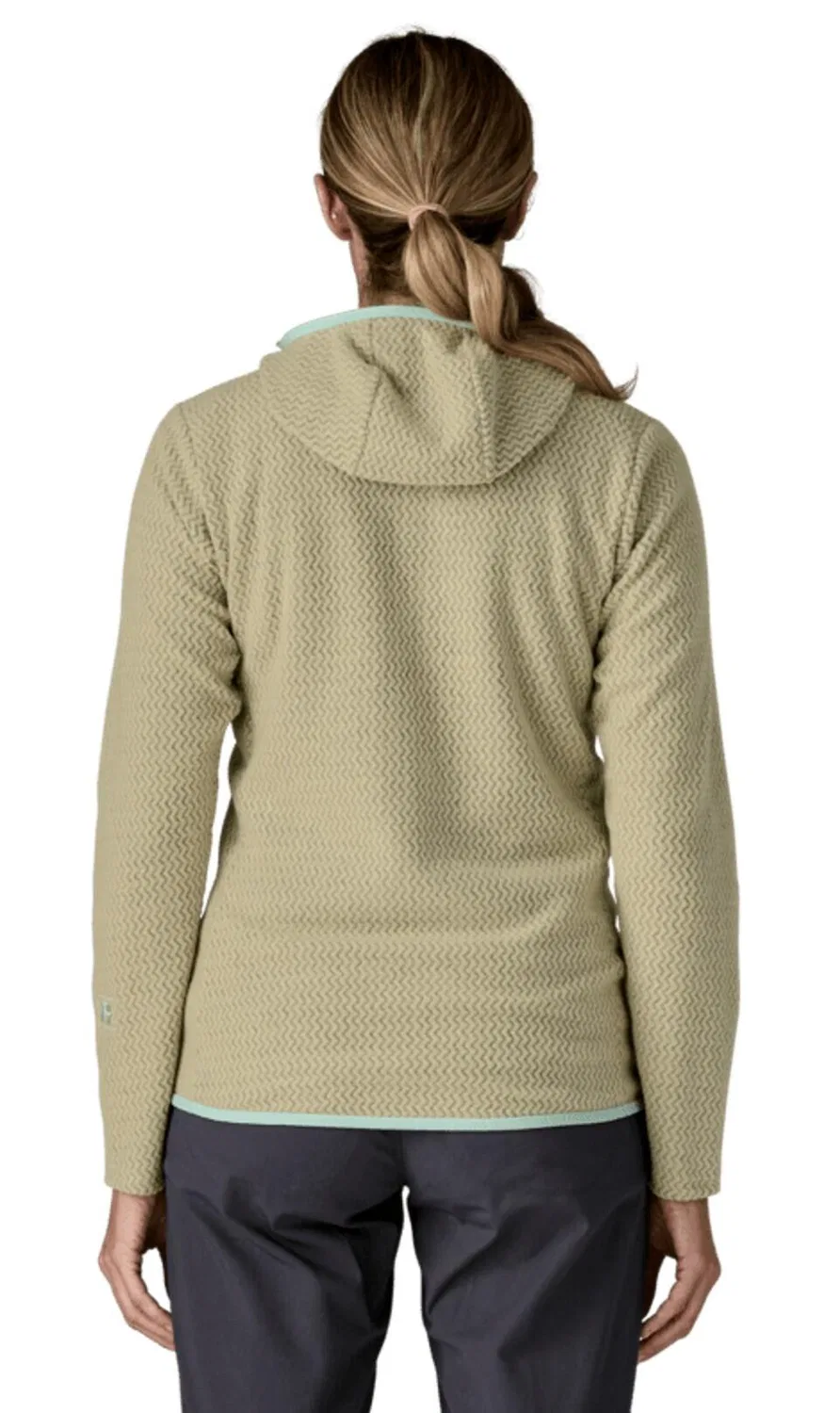 Женское флисовое худи с полной застежкой-молнией R1 Air Patagonia, Beige — фото 3