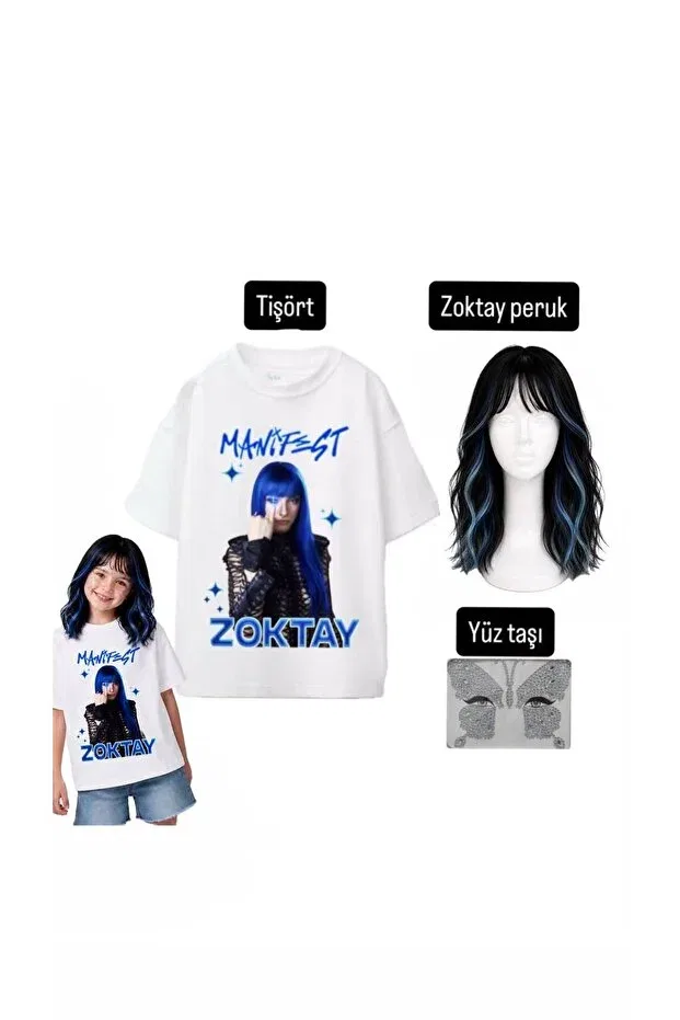 Детская футболка для девочек с принтом Manifest zoktay t-shirt t-shirt zoktay black blue wig face stone set birthday party girl child Bemora Kids, Multicolor