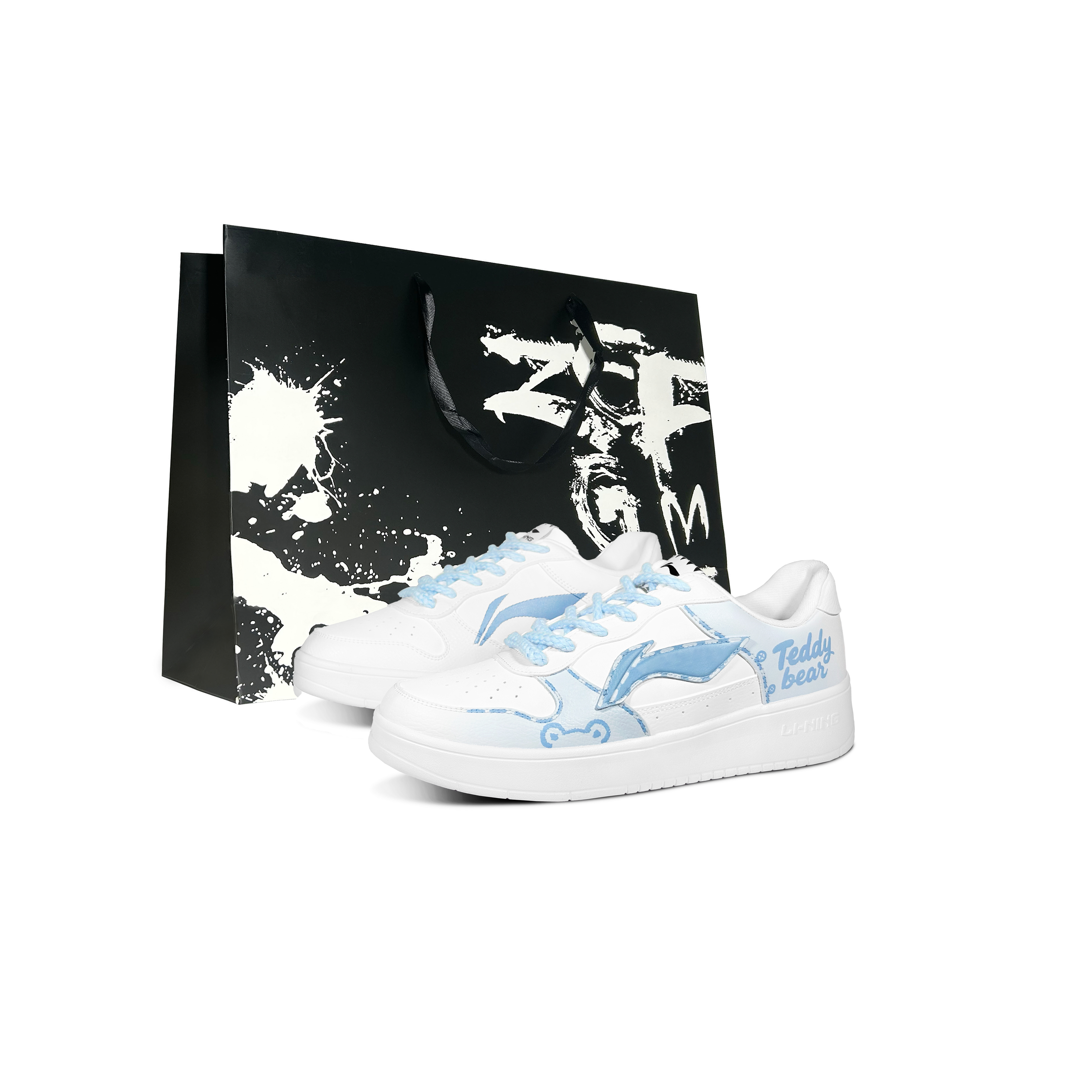 

LINING Кроссовки для скейтборда Pontoon Boats, нескользящие и износостойкие, увеличивающие рост, низкие, мужские, сине-белые