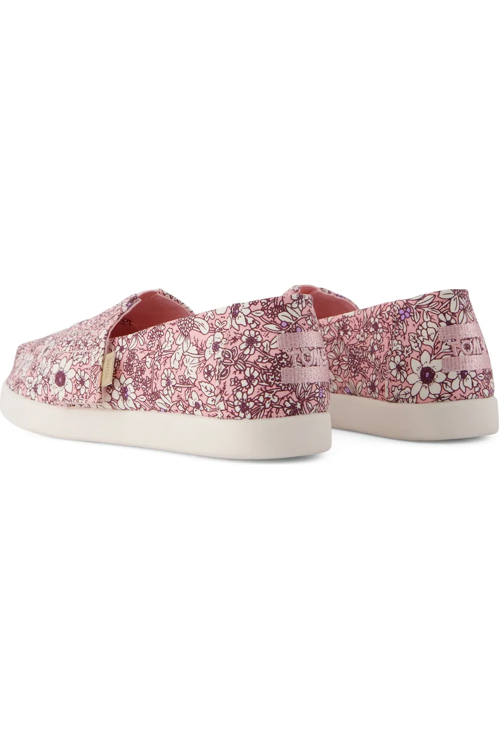 Детские кеды slip-on на регулируемой липучке Alpargata TOMS, Pink Quartz Archival Floral — фото 2