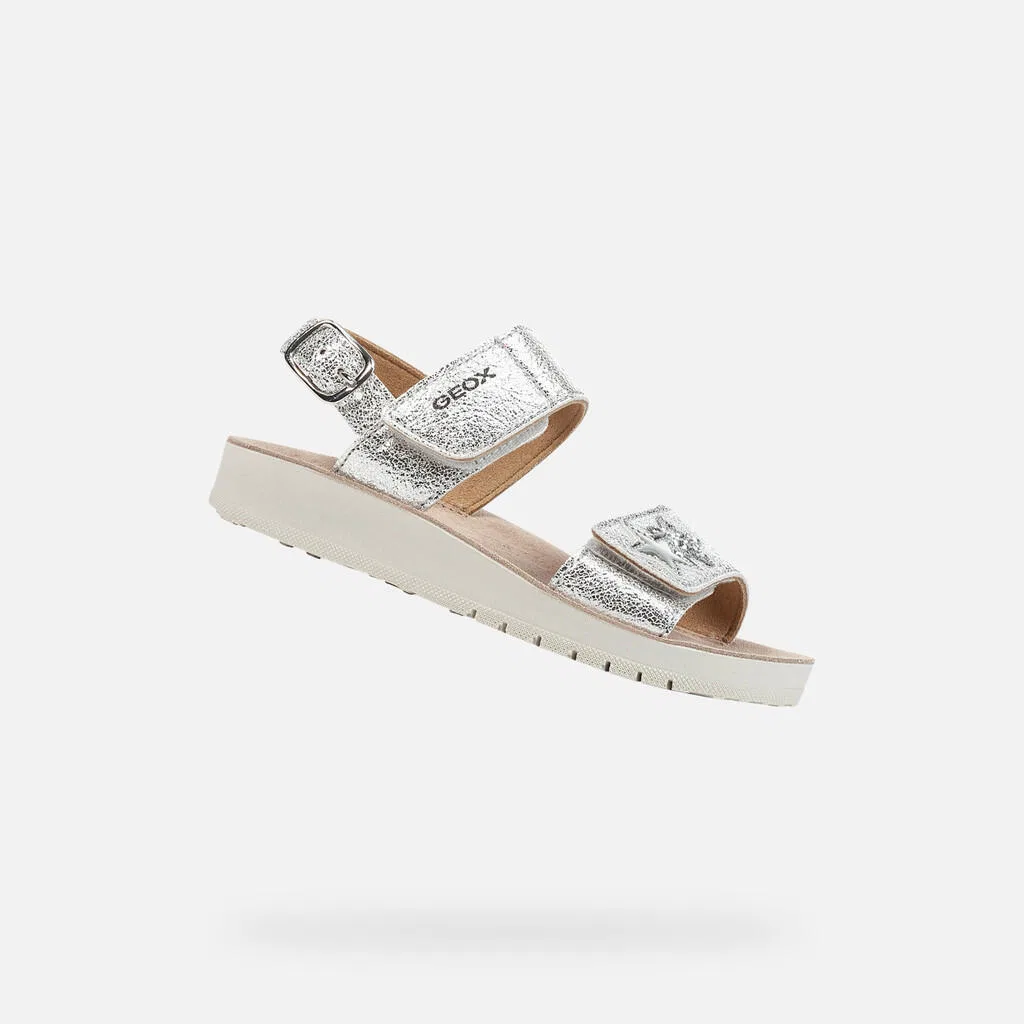 Детские сандалии для девочек Costarei Junior Geox, Silver