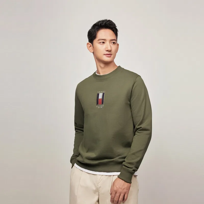Мужской свитшот Tommy Hilfiger, Olive Green PLI — фото 4